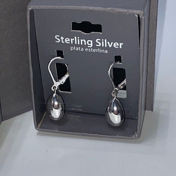 NEW Sterling Silver Teardrop Earrings - Picture 1 of 2